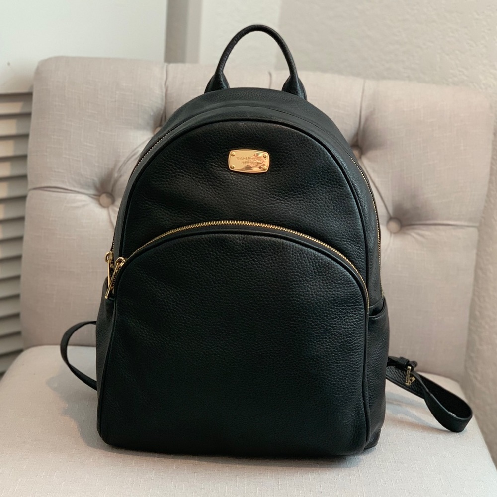 Black Leather Michael Kors Backpack